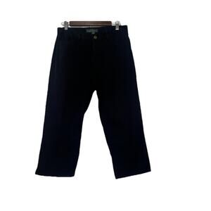 LRL Ralph Lauren Women’s 100% Cotton‎ Black Mid Calf Twill Chino Jeans Size 8.